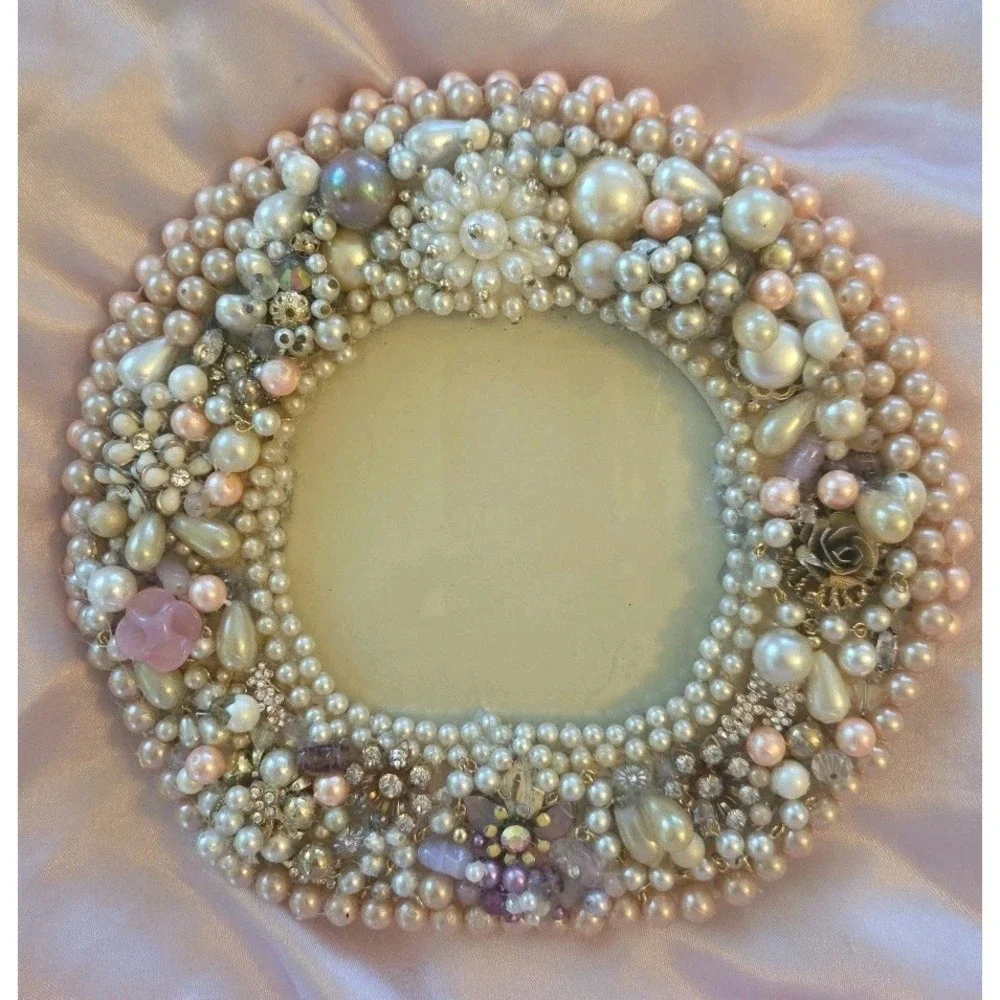 Vintage Upcycled Jeweled Photo Picture Frame 5